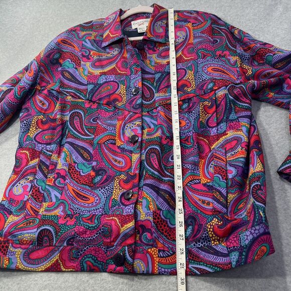 Vintage Evan Picone Sport Jacket Womens L Casual Paisley 1980s Korea - Picture 9 of 15
